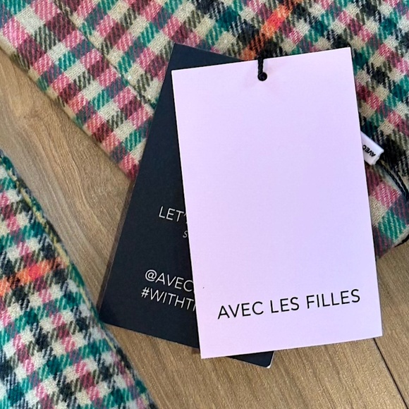 Avec Les Filles Double-Breasted Elbow-Patch Plaid Jacket - X-Small (NWT) - Picture 12 of 13